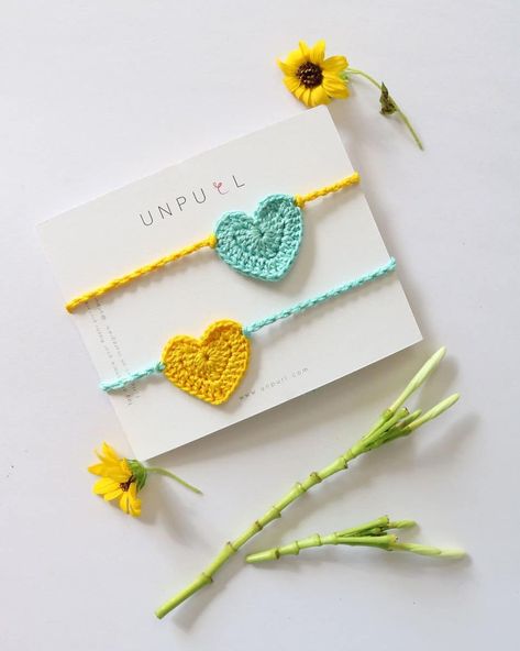 Unpurl on Instagram: “Fresh colorway in the Best Friend Rakhi set. DM for the full catalogue. . . .  #unpurl #handcrochet #madebyhand #handmade #crocheting…” Cute Rakhi Ideas, Rakhdi Set Designs, Rakhi Display Ideas, Rakhi Crochet Designs, Macrame Rakhi Designs, Embroidery Rakhi Design, Latest Rakhi Design 2024, Handmade Rakhi Designs Diy, Crochet Rakhi Pattern