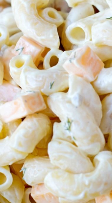 Macaroni Salad Recipe With Cheese, Macaroni Salad With Cheese, Pasta Receipes, Colonial Villa, Salad With Cheese, Recipe With Cheese, Salad Macaroni, Cold Salads, Easy Macaroni