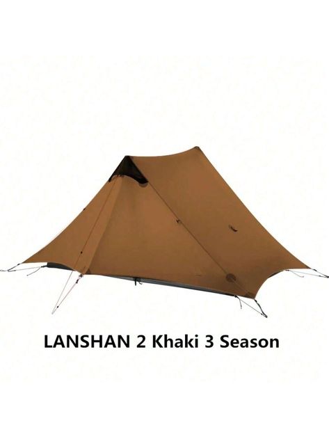 2021 New Version 2 person tent
Type: 3 Season Tent 2 person 2 layer
 Inner size: 220*110*125cm (L*W*H)
 Flysheet: 15D Nylon (Waterproof Index 5000mm)
 Inner tent: High density mesh
 Bottom of Tent: 20D Nylon (Waterproof Index 8000mm)
 Color: gray /green/Khaki (As Shown)
 Weight: 1155 grams
 List: inner tent *1,outer tent*1, ground nail *8, wind rope *2
 NOTICE:The alpenstock(walking stick) is NOT included.
 2 Person Outdoor Ultralight Camping Tent 3 Season Professional 15D Silnylon Rodless Tent 15D  Khaki 2 people         Camping & Hiking, size features are:Bust: ,Length: ,Sleeve Length: