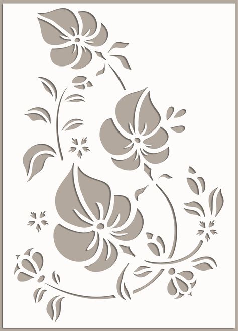 Stencil Painting On Fabric, Garden Stencils, Ivy Clipart, Flower Wall Stencil, Floral Stencils, Stenciled Wall Decor, Flower Stencil Patterns, Ornament Painting, Stencil Patterns Templates