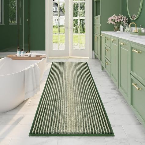 Amazon.com: BSICPRO Large Bathroom Rugs, Bath Mat Rug for Bathroom Non Slip 24 x 70 Inches Water Absorbent Chenille Bathroom Runner Rugs Floor Mats Machine Washable (Sage and Cream) : Home & Kitchen Large Bathroom Rugs, Bathroom Runner, Rug For Bathroom, Bathroom Runner Rug, Washable Bathroom Rugs, Large Bathroom, Rugs Floor, Gradient Design, Large Bathrooms