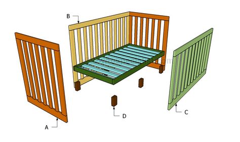 Building a crib Build A Crib, Baby Crib Woodworking Plans, Wooden Baby Crib, Crib Woodworking Plans, Baby Crib Diy, Bed Frame Plans, Wooden Cribs, Diy Crib, Baby Furniture Sets