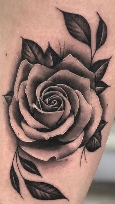 40+ Amazing Black Rose Tattoo Ideas|#tattoo #handtattoo #tattoos #rosetattoo #tattoorose 663 Rose Leaf Tattoo, Black And Grey Rose Tattoo, Rose Tattoo With Name, Rose Tattoo Stencil, Black Rose Tattoo, Simple Rose Tattoo, Realistic Rose Tattoo, Rose Tattoo Ideas, Black Skull Tattoo