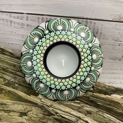 Mandala Tealight Holder, Dot Mandala Tealight Holder, Mandala Tea Light Holder, Mandala Candle, Mandala Project, Mandala Christmas, Mandala Dot Art, Tea Candle Holders, Tea Light Candle Holder