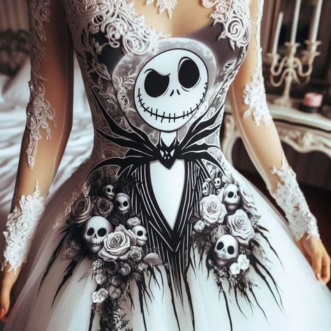 Jack And Sally Wedding Dress, Nightmare Before Christmas Dresses, Nightmare Before Christmas Wedding Dress, Nightmare Before Christmas Clothing, Halloween Fanart, Nightmare Before Christmas Pictures, Christmas Wedding Dresses, Nightmare Before Christmas Dress, Nightmare Before Christmas Wedding