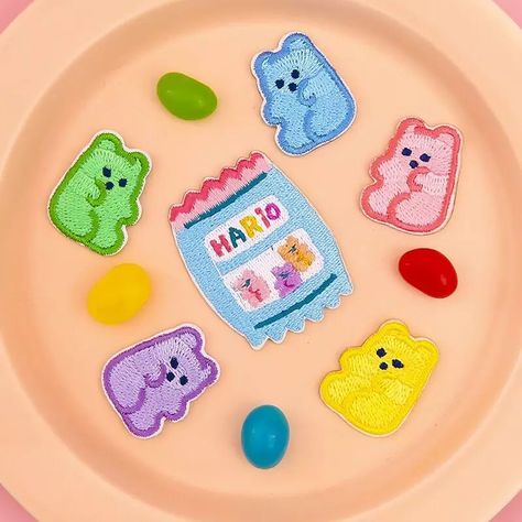 Look what I found on AliExpress Stickers Bear, Post Sticker, Gummy Bear Candy, Jelly Bears, Clothes Decoration, Jelly Babies, Bear Sticker, Kawaii Harajuku, Cute Patches