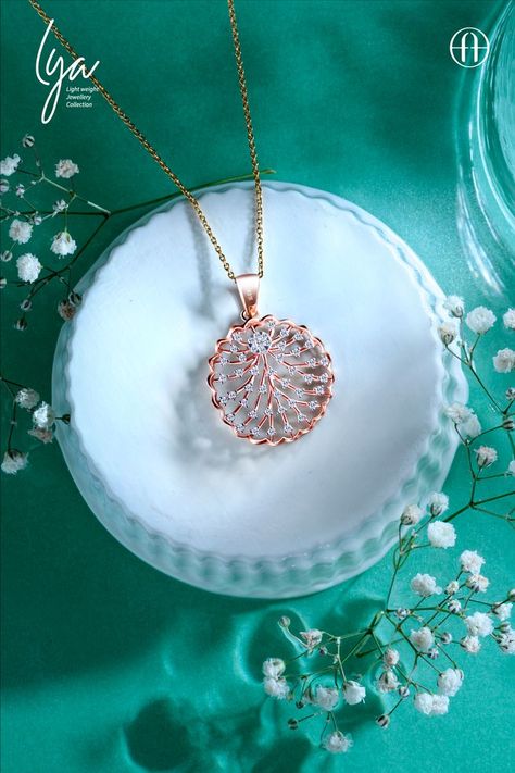 Francis Alukkas, Lya by Francis Alukkas, diamond jewellery, diamonds, diamond pendant Lightweight Jewellery, Diamond Pendent, Diamond Pendant Sets, Light Weight Jewelry, Rose Ring, All That Glitters, Jewellery Collection, Pendant Set, Every Woman