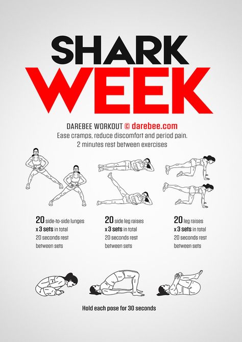 http://darebee.com/workouts/shark-week-workout.html Period Workout, Darebee Workout, Best Abdominal Exercises, Effective Ab Workouts, Arm Workout Women, Period Pain, Trening Fitness, Abdominal Exercises, Hard Workout