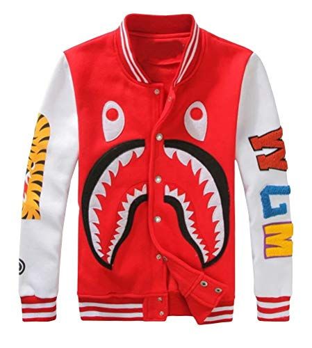 APE TEES Men's Sharks Head Casual Baseball Sweatshirts Jackets Hoodie Bape, Shark Jacket, Bape Sweater, Bape Jacket, Shark Jaw, Black Store, Bape T Shirt, Shark Sweatshirt, Bape Hoodie