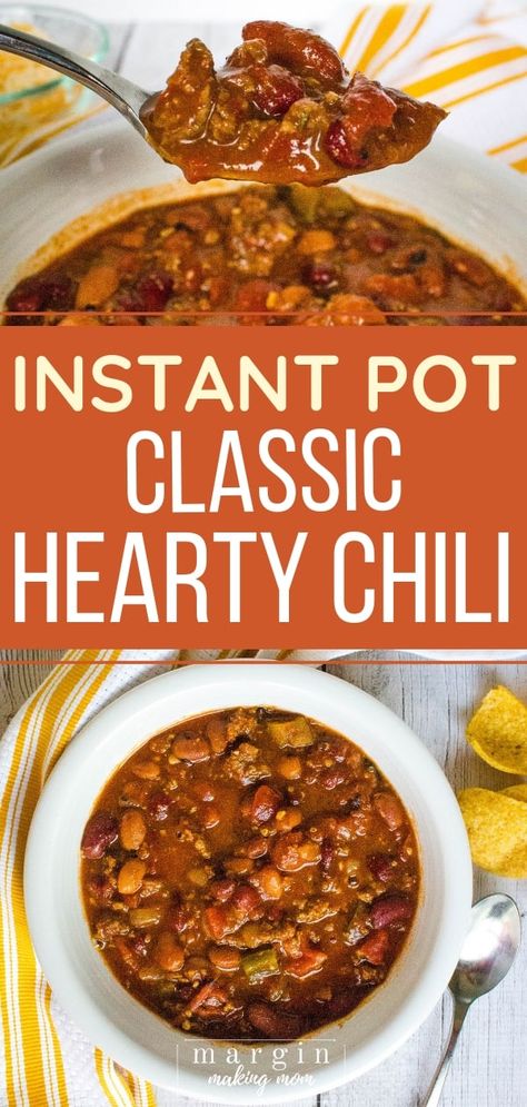 Pressure Cooker Chili, Instant Pot Chili, Cake Courgette, Fall Meal, Hearty Chili, Instant Pot Soup, Easy Instant Pot Recipes, Instant Pot Dinner Recipes, Instapot Recipes