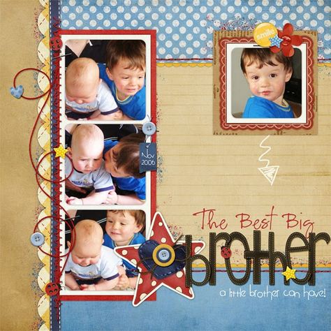 Birthday Pictures Ideas, Heritage Scrapbooking Layouts, Baby Boy Scrapbook Layouts, Family Scrapbook Layouts, Boy Scrapbook Layouts, Paper Bag Scrapbook, Scrapbook Design Layout, Baby Scrapbook Pages, Scrapbooking Layouts Baby