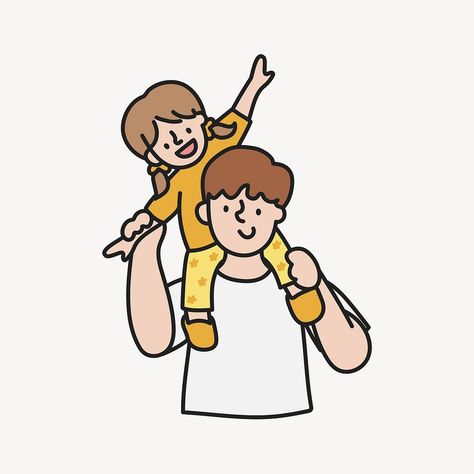 Father Cartoon, Piggyback Ride, Children Images, Cartoon Images, Father Daughter, Download Free Images, Cartoon Illustration, Cartoon Wallpaper, Cute Cartoon