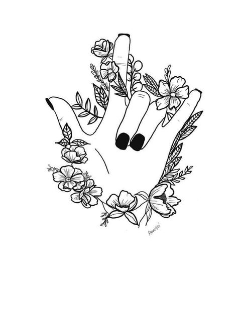 I Love You Asl Tattoo With Flowers, Love Hand Sign Tattoo, Asl Tattoo, Tattoo Types, Embroidered Painting, Sign Language Art, Peace Tattoos, Feminine Skull Tattoos, Trendy Graphics