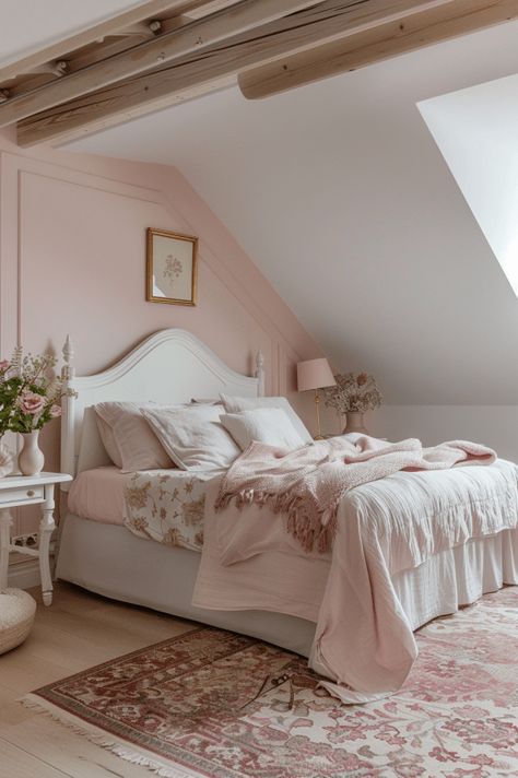 What Colors Work Best in a Bedroom with Slanted Walls? Tilted Walls Bedroom, Slanted Wall Decor, Slanted Roof Bedroom, Rooms With Slanted Ceilings, Slanted Wall Bedroom, Wardrobe Behind Bed, Slanted Ceiling Bedroom, Sloped Ceiling Bedroom, Winter Bedroom Decor