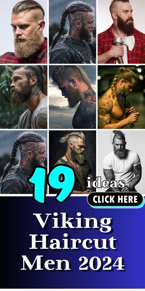 Unleash the Viking within with 2024's top men's haircuts. From edgy undercuts to braided crowns, these styles are redefining masculinity with historical elegance and modern sophistication Mens Long Hair Undercut, Viking Haircut, Viking Hairstyles, Hairstyles Male, Viking Quotes, Beard Tips, Viking Braids, Beard Styles Short, Viking Men