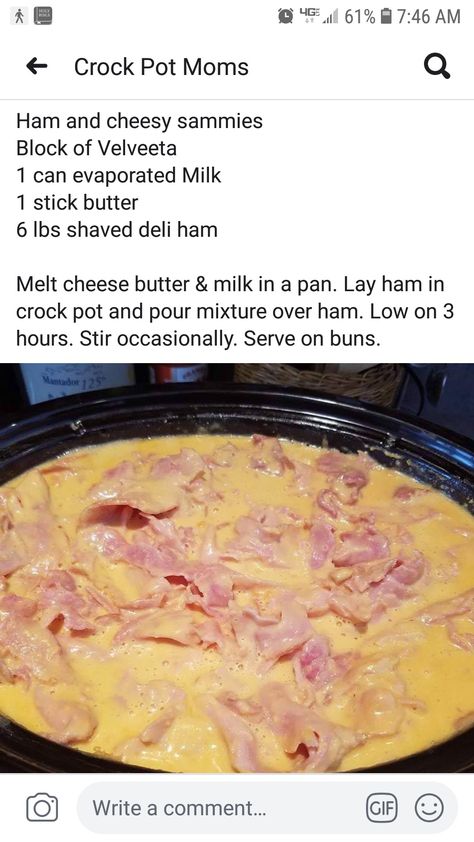 Philly Cheese Sandwich, Deli Ham Recipes, Velveeta Queso Blanco, Steak Crockpot, Crock Pot Sandwiches, Shaved Steak, Velveeta Queso, Ham Steak Recipes, Crockpot Steak