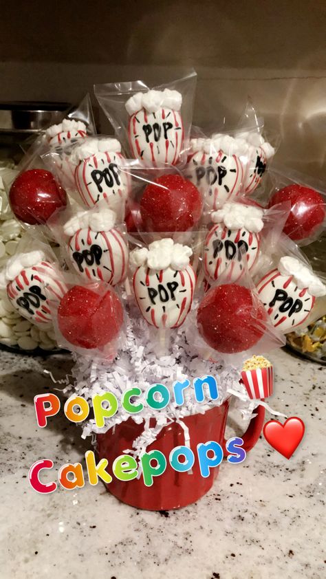 Popcorn Cake Pops, Movie Night Cake Pops, Smash Chocolate, Ball Inspiration, How To Make Popcorn, Popcorn Cake, Carnival Birthday Party Theme, Cake Ball, Cakes Decorating