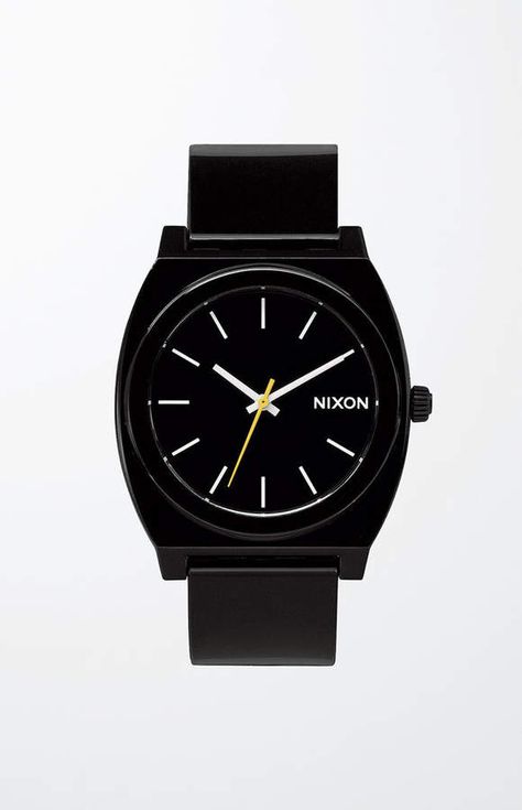 Nixon Time Teller P Black Watch Nixon Time Teller, Mens Dress Watches, Automatic Watches For Men, Vintage Watches For Men, Classic Watches, Dress Watch, Men's Watches, Square Watch, Nixon