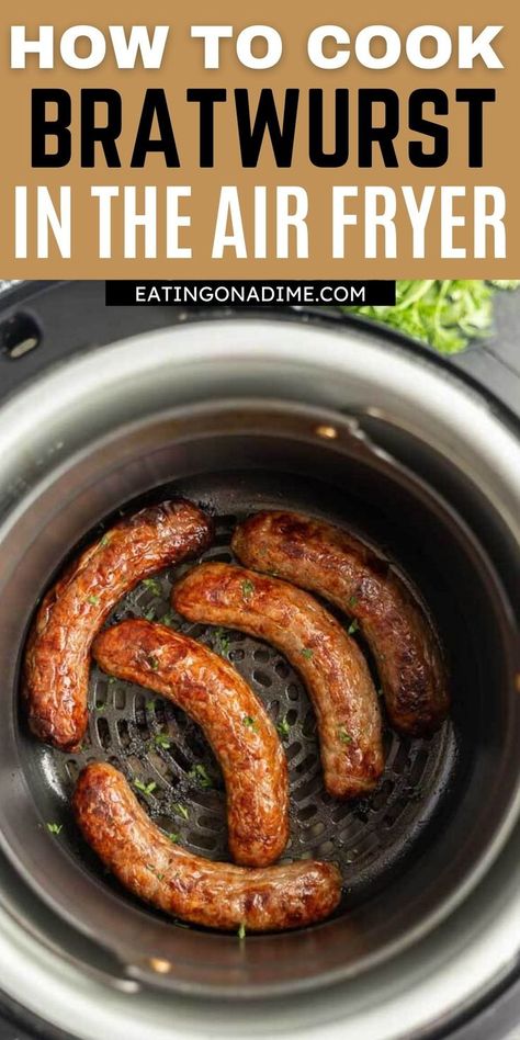 Air Fryer Brats, How To Cook Bratwurst, Brats Recipe, How To Cook Brats, Grilled Brats, Brats Recipes, The Best Air Fryer, Recipes Air Fryer, Air Fryer Cooking Times