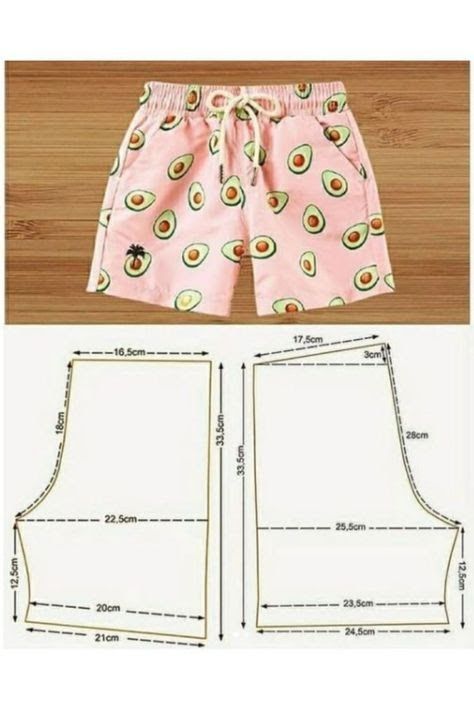 Como Fazer Short, Projek Menjahit, Clothing Pattern Design, Sewing Shorts, Baby Clothes Patterns Sewing, Kids Clothes Patterns, Sewing Baby Clothes, Girls Dress Sewing Patterns, Sewing Kids Clothes