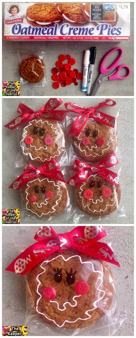 Cutest gingerbread cookies for a christmas treat! Use homemade cookies of course. Jul Kaka, Classroom Christmas, Classroom Treats, Christmas Gift Basket Ideas, Gift For Mom Christmas, Cupcakes Decorados, Christmas Treat, Gingerbread Girl, Christmas Gift For Mom