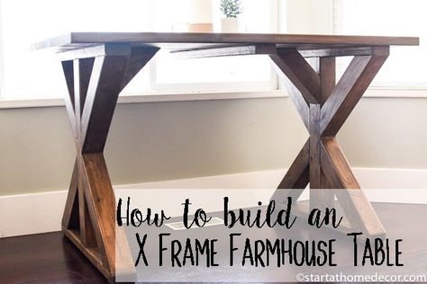 DIY X frame farmhouse table Farmhouse Table Diy, Farmhouse Lighting Dining, Modern Bedroom Lighting, Farmhouse Table With Bench, At Home Decor, Farmhouse Table Chairs, Faux Fireplace Diy, Farmhouse Tables, Diy Farmhouse Table