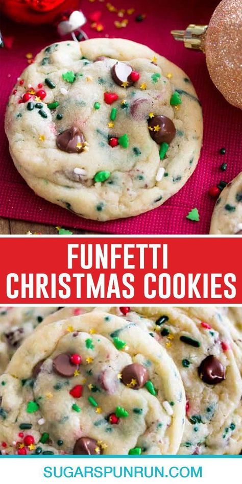 Oct 10, 2022 - Soft, chewy, and festively sprinkled, these Funfetti Christmas Cookies are great holiday treat. Make sure to work them into your holiday baking rotation! Funfetti Christmas, Sister Tattoos Ideas, Xmas Brunch, Holiday Deserts, Unique Sister Tattoos, Christmas Baking Cookies, Desserts Christmas, Easy Christmas Cookie Recipes, Christmas Baking Recipes