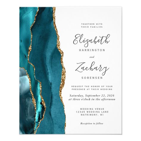 Teal Green Wedding, Wedding Illustration Card, Engagement Invitation Cards, Elegant Wedding Invitation Card, Lash Designer, Wedding Invitation Background, Elegant Modern Wedding, Agate Wedding, Floral Invitations Template