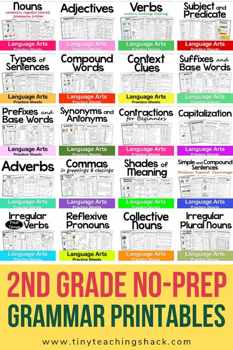 Second Grade Grammar, Homeschooling 2nd Grade, Grammar Anchor Charts, 2nd Grade Grammar, Homeschooling Activities, Language Arts Worksheets, Teaching Second Grade, Base Words, Grammar Skills