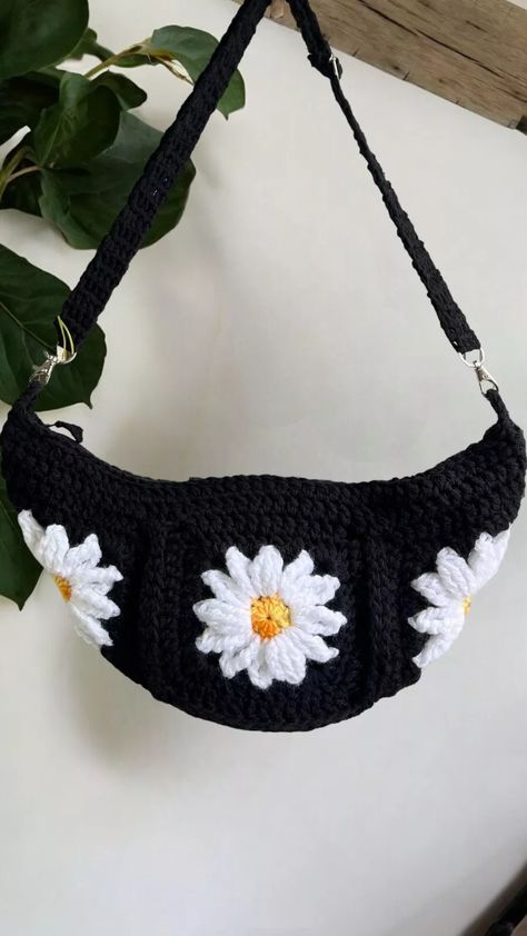 Bohemian Granny Square Crochet Bum Bag Sling Bag Fanny Bag Crossbody chamomile | eBay Crochet Granny Square Sling Bag, Crochet Bum Bag, Crochet Backpacks, Crochet Sling Bag, Crochet Shoulder Bags, Crochet Backpack, Fanny Bag, Bohemian Theme, Floral Bags