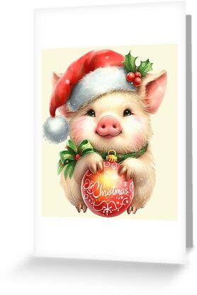 4" x 6" cards for every occasion. Digitally printed on heavyweight stock. Uncoated blank interior provides a superior writing surface. Comes with a kraft envelope. Additional sizes are available. Christmas piggy gleams, Snout adorned with festive dreams, Joyful oinks and beams. Christmas Pigs, Greeting Card Christmas, Pig Lovers, Craft Stuff, Card Christmas, Kraft Envelopes, Greeting Card, Extra Large, Christmas Cards