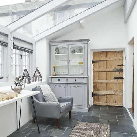 Tones of grey are a great alternative to beige when going for a neutral colour scheme Small Conservatory Ideas, Conservatory Interiors, Small Conservatory, Conservatory Flooring, Lean To Conservatory, Conservatory Interior, Conservatory Decor, Conservatory Ideas, Conservatory Design