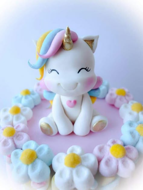 super cute fondant unicorn Unicorn Cake, A Unicorn, Cake Topper, Fondant, Baby Shower, Shower, Cake, Flowers