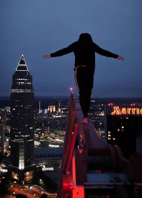 Standing On Edge Of Building, Backflip Aesthetic, Climbing Out Of Window Reference, Falling From Building, Jump Off The Building, Jump From Building Aesthetic, Roof Jumping Aesthetic, Jumping Off Bridge Aesthetic, Jumping Off Building