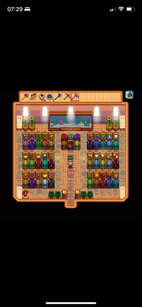 Storage Stardew Valley, Storage Shed Stardew Valley, Stardew Valley Shed Layout Chest, Chest Organization Stardew Valley, Stardew Storage Shed, Stardew Valley Organization, Stardew Chest Organization, Stardew Valley Storage Shed, Stardew Valley Chest Organization