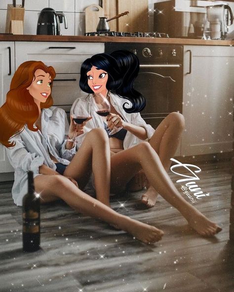 85 Pics Of What Living Happily Ever After Looks Like For Disney Princesses, As Imagined By Russian Artist Guni Princesse Disney Swag, Disney Swag, Disney Romance, Image Princesse Disney, Personaje Fantasy, Desenhos Gravity Falls, Disney Princess Modern, Prințese Disney, Disney Princess Fashion