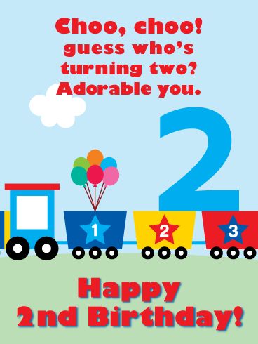 There’s lots of birthday fun chugging on in for a cute little girl or boy who’s turning two! This sweet card features a festive train in bright, primary colors. Riding inside is the big number ”2,” which is the perfect way to help a special little one in your life celebrate this milestone with plenty of smiles, laughter and love. Happy 2nd Birthday My Son, Happy 2 Birthday Boy, Happy 2nd Birthday Boy Quotes, Train Doodle, Lfc Tattoo, Birthday Boy Quotes, Countdown Quotes, Birthday Wishes Boy, Happy Birthday Husband Quotes