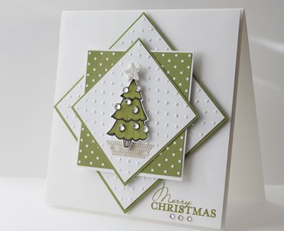 Very cute Christmas card, if you want this great layout for another occasion just exchange the Christmas tree with another another image. Handmade Christmas Card, Christmas Card Inspiration, Beautiful Christmas Cards, Homemade Christmas Cards, 카드 디자인, Christmas Tree Cards, Tree Cards, Diy Christmas Cards, Christmas Cards To Make