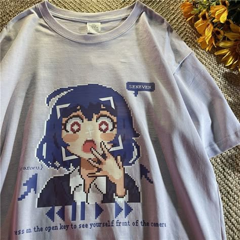 T Shirt Female, Anime T Shirt, Anime Shirt, Swaggy Outfits, Kawaii Clothes, Oversized T Shirt, Dream Clothes, Graphic Tee Shirts, Aesthetic Outfits