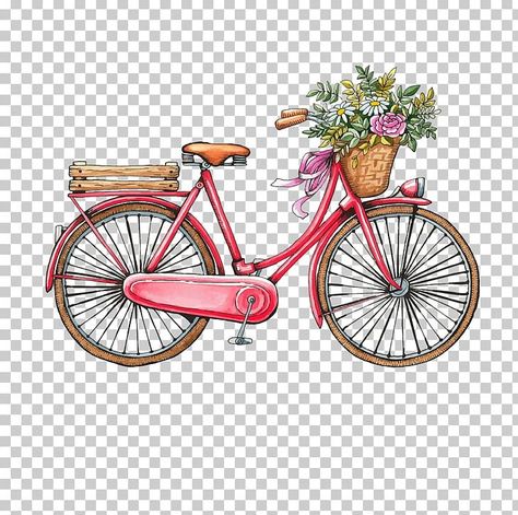 Painted Bicycle, Cycle Stickers, Bicycle Drawing, Brush Photoshop, Cycle Painting, Painting Romantic, Bike Card, Bicycle Illustration, Bicycle Racing