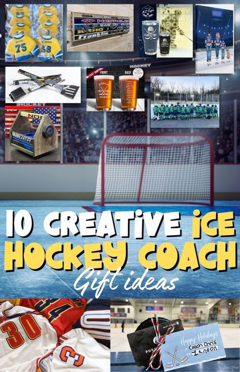 Travel Hockey Hacks, Hockey Coach Christmas Gift Ideas, Hockey Ideas For Tournaments, Coach Gift Hockey, Hockey Coach Gift Ideas Diy, Gifts For Hockey Coach, Hockey Coaches Gift Ideas, Hockey Lace Crafts, Hockey Manager Gift Ideas