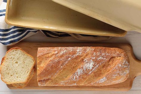 Italian Hearth Bread Recipe Hearth Bread Recipe, Covered Baker Recipes, Flour Bread Recipes, King Arthur Bread, Hearth Bread, Italian Bread Recipe, Crusty Italian Bread, French Toast Batter, Italian Bread Recipes