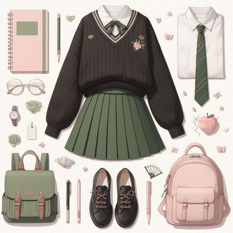 Anime Outfits Winter, Preppy Outfits Drawing, Winter Outfit Drawing, Anime Style Outfit, Juniper Core, Soft Pastel Outfits, Anime Outfit Ideas, Cute Anime Outfits, Fashion Drawing Sketches