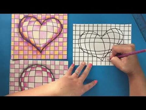 Grade 3 Optical Illusion Shape Challenge - YouTube Art Using Shapes, Optical Illusions For Kids, Mc Escher Art, Optical Illusions Drawings, Op Art Lessons, Escher Art, Mrs Brown, Valentine Art Projects, Elementary Art Rooms