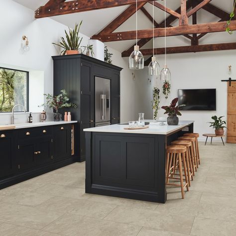 Van Gogh | Tortora Breccia Marble VGT3018 Karndean Flooring Kitchen, Contemporary Flooring Ideas, Lvt Flooring Kitchen, Marble Vinyl Flooring, Conservatory Flooring, Kitchen Feature Wall, Contemporary Flooring, Karndean Flooring, Marble Vinyl