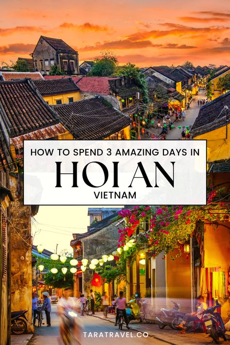 Our Hoi An Travel Guide highlights the best things to do in Hoi An. Get practical Hoi An travel advice and a detailed Hoi An amazing itinerary for three days in Hoi An. A must-add to your Southeast Asia itinerary in Vietnam!  Click to read the full blog! Vietnam Travel Itinerary, Vietnam Hoi An, Southeast Asia Itinerary, Asia Itinerary, Vietnam Guide, Vietnam Vacation, Vietnam Itinerary, Vietnam Trip, Hoi An Vietnam