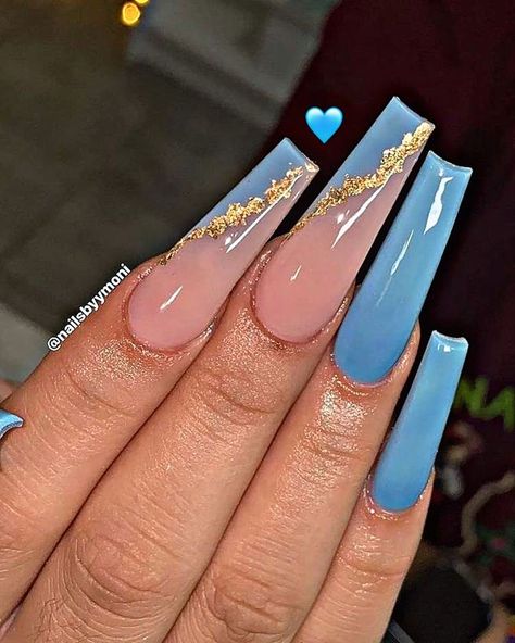 Purple Acrylic Nails, Long Acrylic Nail Designs, Blue Acrylic Nails, White Acrylic Nails, Her Nails, Coffin Shape Nails, Long Acrylic Nails Coffin, Acrylic Nails Coffin Pink, Long Square Acrylic Nails