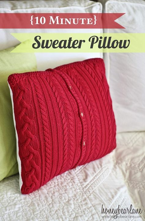 10 MINUTE SWEATER PILLOWS #pillows  #sweaterpillows  #diydecor How To Make A Pillow Out Of A Sweater, Memory Cushions From Jumpers, Pillow Upcycle, Sweater Pillow Covers, Sweater Pillows, How To Make Piping, Pillow Making, Ropa Upcycling, Sweater Pillow