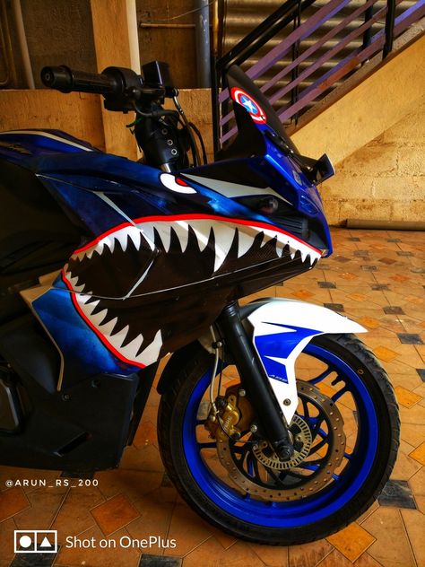 #Sharkmodification#rs200#need for speed#sporty#Great blogger. Pulsar 220 Modified Stickering, R15 V3 Modified Sticker, Rs 200 Pulsar Modified, Rs 200 Modified, Rs Bike, Pulsar Rs 200, Bike Modified, Car Vinyl Graphics, Custom Dirt Bike