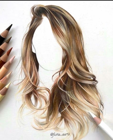 Hair Study, Watercolour Hair, Colored Pencil Portrait, Hair Illustration, Drawing Hair, Colored Pencil Techniques, Pencil Art Drawings, Natural Beauty Tips, Coloured Pencils